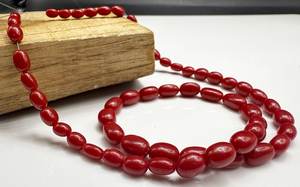 Handmade Coral Oval Stone Beads Statement <b>Necklace</b> with IGI Certification Customizable Gift for Women - Product Image 4
