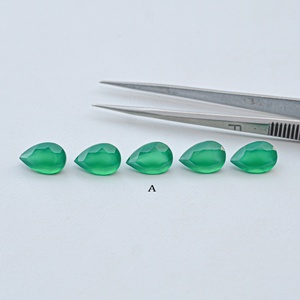 Piedra Preciosa Suelta de Ónice Verde Natural de Alta Calidad, Corte Facetado en Forma de Pera de 9 mm y 11 mm, a Precio de Fábrica, Libre de Impuestos, Entrega Internacional - Product Image 4