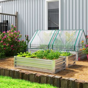 Bac à légumes surélevé en métal galvanisé 4FT X 2FT X 1FT, aspect rouillé, pour la culture de légumes, fleurs et herbes, carré, couleur argent - Product Image 2