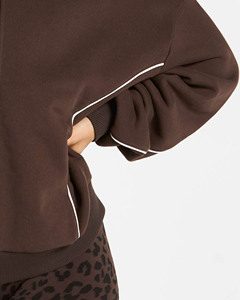 Sudadera con Capucha Extra Grande con Cierre y Detalles de Ribete en Contraste, Personalizable con Logotipo del Proveedor OEM, de Algodón Transpirable, Estilo Urbano para Mujer - Product Image 6