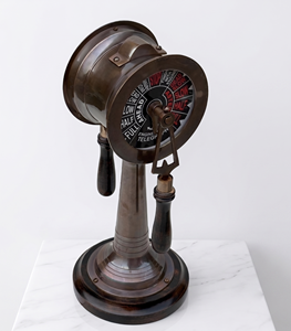 Telégrafo de latón vintage con diseño de motor de barco, decoración náutica, estilo antiguo, adorno de escritorio, decoración redonda de metal para el hogar con diseño de ancla - Product Image 6