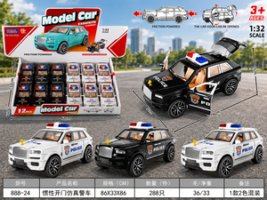 รถตำรวจ SUV ของเล่นไดแคสต์ไฟฟ้า ขนาด 1:32 พร้อมประตูเปิดได้ ฟังก์ชั่น Follow Me สำหรับเด็ก เหมาะสำหรับผู้เริ่มต้น - Product Image 1