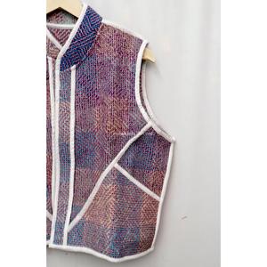 Chaleco de Punto para Mujer con Cuello Mandarín, Estilo Vintage con Botones, Prenda Exterior Informal, 100% Algodón, Sin Mangas, Corto, Ecológico y Transpirable - Product Image 5