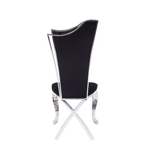 Set di 2 sedie da pranzo nere e in acciaio inossidabile con gambe posteriori a forma di X - Product Image 5