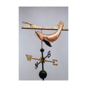 Aiguille à vent cerf avec boussole, ornement de jardin extérieur en métal, finition patinée, style traditionnel - Product Image 6