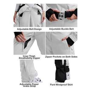 Traje de Esquí de Una Pieza para Mujer, Diseño Asimétrico, Mono Utilitario, Impermeable, Aislado, Traje de Nieve, Chaqueta de Snowboard para Invierno - Product Image 5