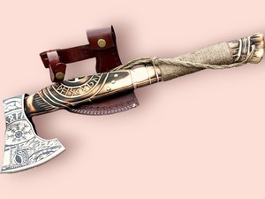 Premium Handcrafted Odin Viking <b>Axe</b> | Carbon Steel Blade, Engraved <b>Wooden</b> Handle | Authentic Norse Style Collectible - Product Image 6