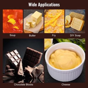 Set Pentola Elettrica per Fonduta in Acciaio Inox da 3 Quarti, Scaldavivande per Cioccolato e Formaggio, Padella Elettrica con Controllo della Temperatura - Product Image 6