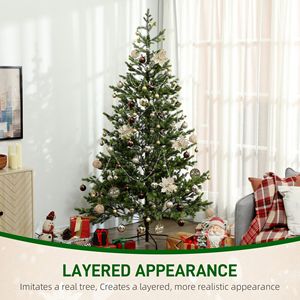 Albero di Natale Artificiale da 210 cm con Luci Calde, 2901 Punte e Supporto in Acciaio per Decorazioni Casa e Ufficio - Product Image 4