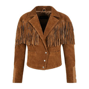 Chaqueta de Cuero Genuino Azul para Hombre, Estilo Vintage, con Diseño de Parches a Cuadros en Relieve, Cuello Alto y Cierre de Cremallera - Product Image 1