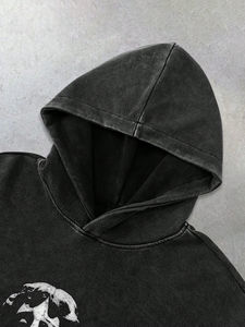 Sweat à capuche oversize délavé pour homme, style streetwear décontracté, idéal pour la gym, en tissu épais, pull à capuche hiver, prix abordable, vente en gros - Product Image 5