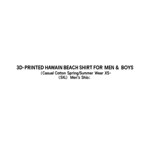 Chemise de plage hawaïenne imprimée en 3D pour hommes et garçons, en coton décontracté, pour le printemps/été, tailles XS-5XL - Product Image 3