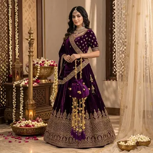 Luxury Velvet Potli <b>Bag</b> <b>Long</b> Tassel Drawstring Bridal Wedding Evening Handbag Indian Ethnic Party Purse Wholesale - Product Image 5