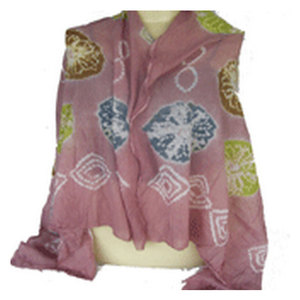 Chal de Algodón Bandhani, Ligero y Transpirable, de Rayón Viscosa, Estilo Étnico Largo, Dupatta con Estampado Tradicional en Serigrafía - Product Image 1