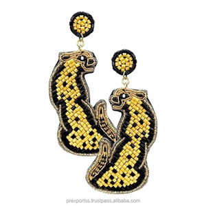 Boucles d'oreilles fleurs en perles faites à la main bijoux de goutte colorés pour femmes filles cadeau en gros personnalisé - Product Image 5