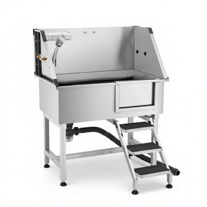 Stazione Professionale per Toelettatura Cani e Gatti, Vasca in Acciaio Inox per Uso Interno, Adatta per Cani, Gatti, Rettili, in Legno e Materiale PP - Product Image 2
