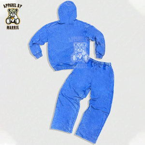 Conjunto de Sudadera con Capucha Holgada y Pantalones Jogger de Chándal para Hombre, de Alta Calidad, con Lavado Ácido, Estampado Personalizado y Ajuste Holgado - Product Image 2