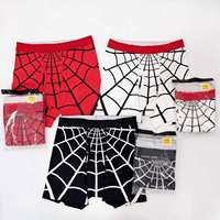 Boxers pour hommes les plus vendus, taille élastique, tissu doux, imprimé toile d'araignée, sous-vêtements pour hommes, boxers pour hommes en stock