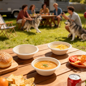 ชาม PP ขนาด 12 ออนซ์ แบบใช้แล้วทิ้ง ย่อยสลายได้ ใช้กับไมโครเวฟได้ ทนทาน ดีไซน์ทันสมัย เหมาะสำหรับซุปร้อน สลัด ของว่าง ใช้ในงานปาร์ตี้ - Product Image 1