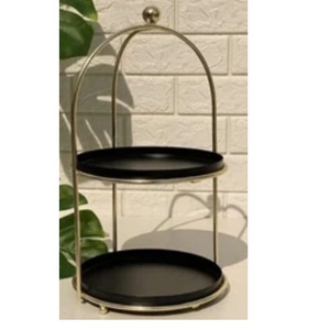 ขาตั้งเค้กหรูหราเคลือบทอง ดีไซน์สวยงาม ขายดี ขาตั้งคัพเค้กหินอ่อนสองชั้น สำหรับเสิร์ฟช็อกโกแลต - Product Image 6