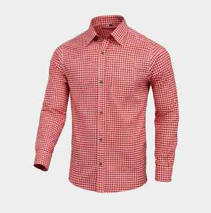<b>Men</b>’s <b>Red</b> Bavarian Trachten Oktoberfest <b>Shirt</b> Cotton Long Sleeve European Style S to 4XL - Product Image 1