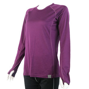 Women 100% <b>Merino</b> <b>Wool</b> Long Sleeve Crew Neck T-Shirt XL Print Pattern Hiking Base Layer With Logo Decoration for Women Girls - Product Image 3