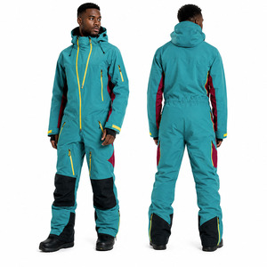 Mono de esquí con capucha de una pieza, impermeable 10000mm, de poliéster, con cremallera YKK, para mujer, a la moda 2026, colores vibrantes - Product Image 1