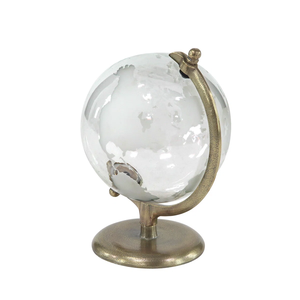 Globo terráqueo giratorio de aluminio chapado en oro, decoración de mesa creativa y lujosa para el hogar u oficina, regalo al mejor precio. - Product Image 1
