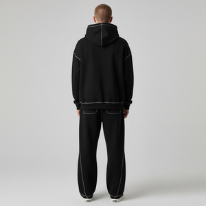 Fabricante de Conjuntos Deportivos para Hombre, Sudaderas Cortas con Capucha de Felpa, Personalizadas, de Alta Calidad, con Estampado y Bordado, 100% Algodón - Product Image 5