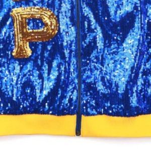 Sigma Gamma Rho <b>Sequin</b> Bomber <b>Jacket</b> SGRho Greek Sorority Blue Gold Sparkle <b>Jacket</b> Womens Greek Apparel - Product Image 6