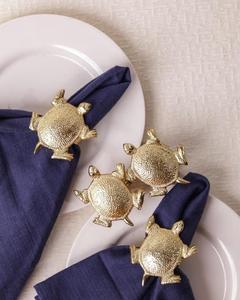 Golden <b>Turtle</b> Napkin <b>Rings</b> Round Brass Wedding Table Decor Glam Style Durable 4.5cm Width - Product Image 6
