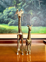 Figurine de girafe en laiton poli de style vintage et moderne, décoration d'intérieur personnalisable, artisanat animal de haute qualité, objet de collection