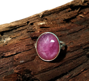 Bague en saphir rose naturel, argent sterling 925 massif, faite à la main, coupe ovale, style bohème, certifiée par un tiers, pièce maîtresse - Product Image 6