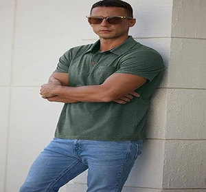 Men's Cotton for Shirts Short Sleeve Casual Summer Shirts <b>Classic</b> Collared Golf Shirt with Pocket Anti-Wrinkle 180g - Product Image 3