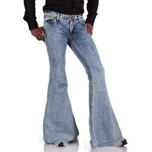 กางเกงยีนส์แฟชั่นฮิปฮอปสตรีทแวร์ผู้ชาย - คุณภาพสูง ผ้าฝ้าย 100% ทรงตรง สีพื้น ซักแบบสโตนวอช เป็นมิตรกับสิ่งแวดล้อม ปรับแต่งได้ - Product Image 1