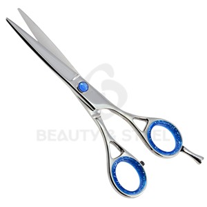 Ciseaux de coiffure professionnels en argent avec lame convexe fine pour une coupe de précision et un style détaillé - Product Image 3