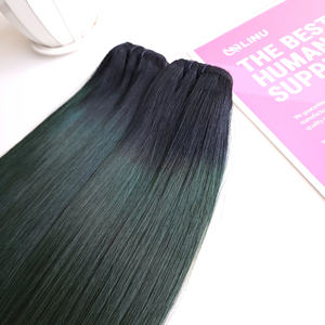 ผมมนุษย์แบบตรงกระดูกตรงสีเขียวผมตรงธรรมชาติโทนสีเข้ม - Product Image 2