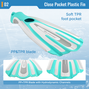 Palmes de plongée courtes en caoutchouc silicone pour adultes, palmes de natation pleine paume pour la plongée libre, personnalisables OEM/ODM AROPEC - Product Image 3