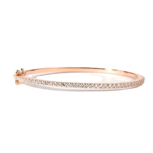 Manufacturing DEF Color VS VVS Clarity 10K 14K 18K <b>Solid</b> <b>Gold</b> Diamond Round Cut Lab Grown Diamond Dainty Wedding <b>Bangle</b> Bracelet - Product Image 2