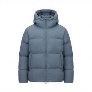 <b>Packable</b> Lightweight Canvas Puffer <b>Jacket</b> for Travel Hiking Outdoor Activities Mens Warm Hooded Winter Waterproof Front - Product Image 1
