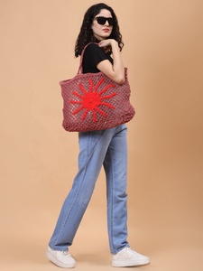 Bolso de mano de yute ecológico de alta moda para mujer para verano, playa, viajes y compras, logotipo personalizado, logotipo personalizado al por mayor - Product Image 3