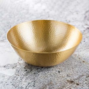 Cuenco de Metal Martillado con Acabado Antiguo de Latón para Servir Comida, Decoración de Mesa de Comedor, Utensilios de Cocina para el Hogar - Product Image 1