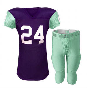 Pantalon de football américain en jersey sergé vert marine imprimé, fabrication professionnelle, par RUN APPAREL, uniforme de football américain à col en V et manches courtes - Product Image 6