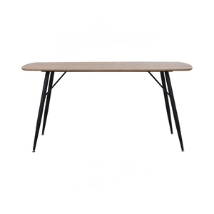 Mesa de Comedor Industrial Moderna y Minimalista, Tablero de Madera de Fresno Natural, Patas de Metal, Mesa de Cocina Rectangular para el Hogar o Restaurante - Product Image 3