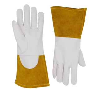 Gants de soudage TIG en cuir de chèvre et croûte de vache, robustes, certifiés CE, réfléchissants, pour la construction, la protection des mains et la protection thermique pour le barbecue - Product Image 1