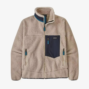 Sherpa Canvas Men's <b>Winter</b> <b>Fleece</b> Jackets Windproof Stand Collar Vintage Casual Street Wear Outdoor High Quality New Front - Product Image 2