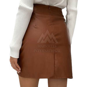 Falda de cuero de cordero extra suave para mujer, nueva, elegante, en todos los colores y tallas, a la venta. - Product Image 5