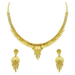 Joyería de Moda al por Mayor Estilo Dubái, Juego de Collares de Latón Chapado en Oro de 14K, 18K y 24K, Diseño Tradicional - Product Image 4