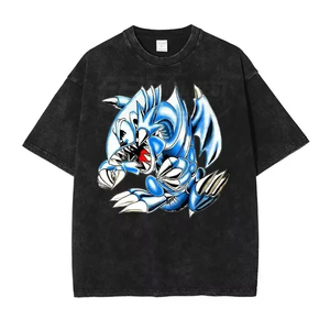 Nueva Llegada: Camiseta Lisa para Hombre 100% Algodón, Patrón Sólido, 180 Gramos de Peso de Tela, Estilo Anime Lavado, Logotipo Frontal, Transpirable, Casual - Product Image 2