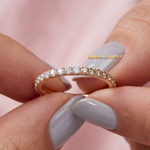 Anillo de Diamantes Color Oro Rosa, Banda de Eternidad con Piedras Mixtas, Joyería de Boda para Mujer - Product Image 5
